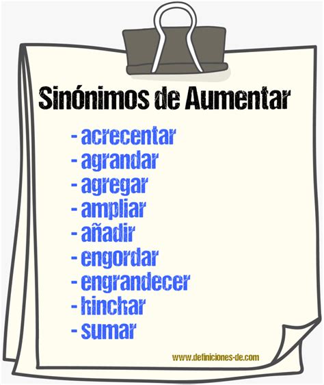 sinonimo de aumentar